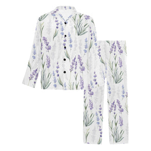 Hand painting Watercolor Lavender Men's Long Pajama Set