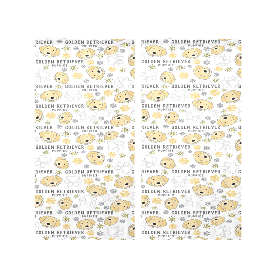 Golden Retriever Pattern Print Design 04 Gauze Curtain