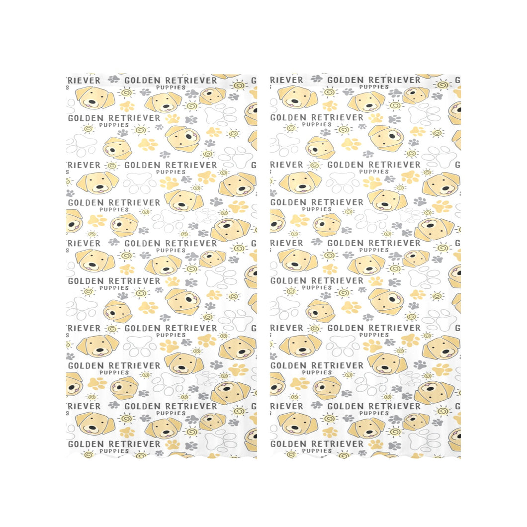 Golden Retriever Pattern Print Design 04 Gauze Curtain