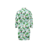 Pelican Pattern Print Design 01 Men's Long Sleeve Belted Night Robe