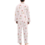 Cute Shiba Inu Dog Apple pattern Men's Long Pajama Set