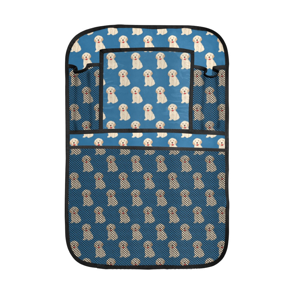Golden Retriever Pattern Print Design 03 Car Seat Back Organizer