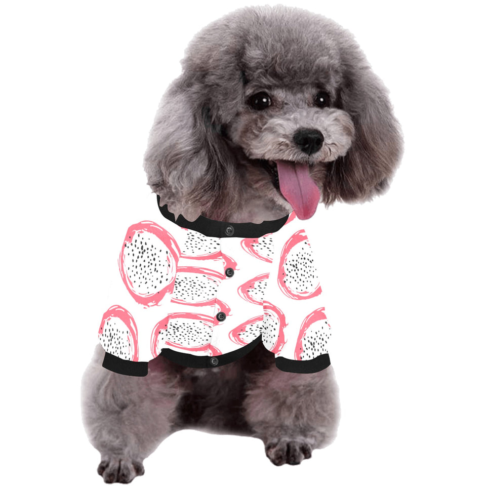 Hand drawn dragon fruit All Over Print Pet Dog Round Neck Fuzzy Shirt