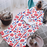 British Pattern Print Design 01 Blanket Robe with Sleeves