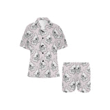 Cute french bulldog pattern Women's V-Neck Short Pajama Set