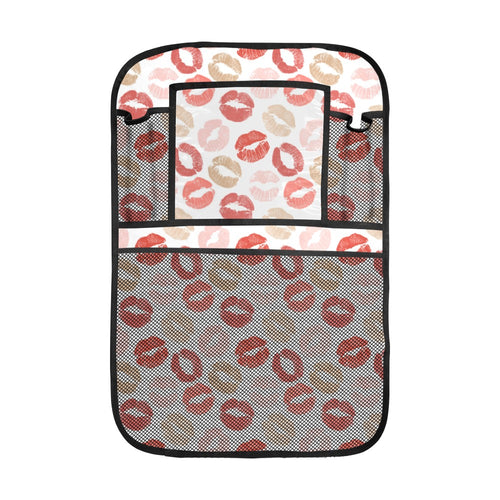 Lips Pattern Print Design 04 Car Seat Back Organizer
