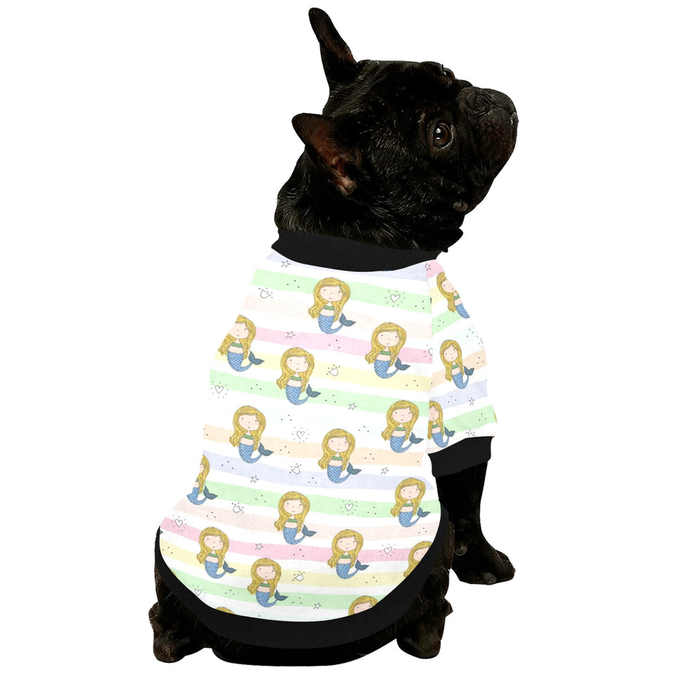 Cute hand drawn mermaid All Over Print Pet Dog Round Neck Fuzzy Shirt
