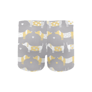 Cute dachshund dog pattern Men's Swimming Trunks