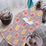 Bread Toast Pattern Print Design 05 Blanket Robe with Sleeves