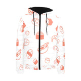 Sushi pattern Men's Padded Hooded Jacket