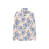 Cute peacock pattern Women's Long Sleeve Polo Shirt