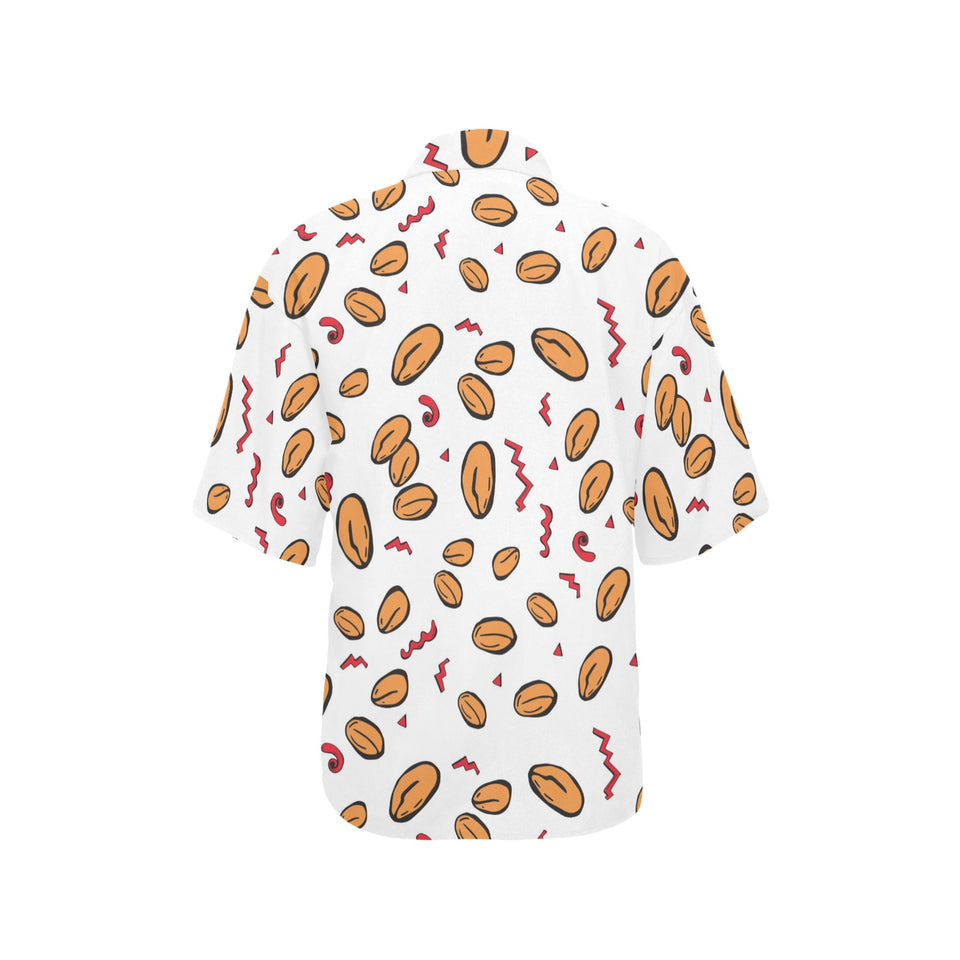 peanuts pattern background Women's All Over Print Hawaiian Shirt