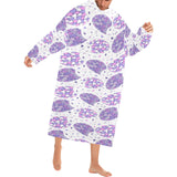 Hedgehog Pattern Print Design 05 Blanket Robe with Sleeves