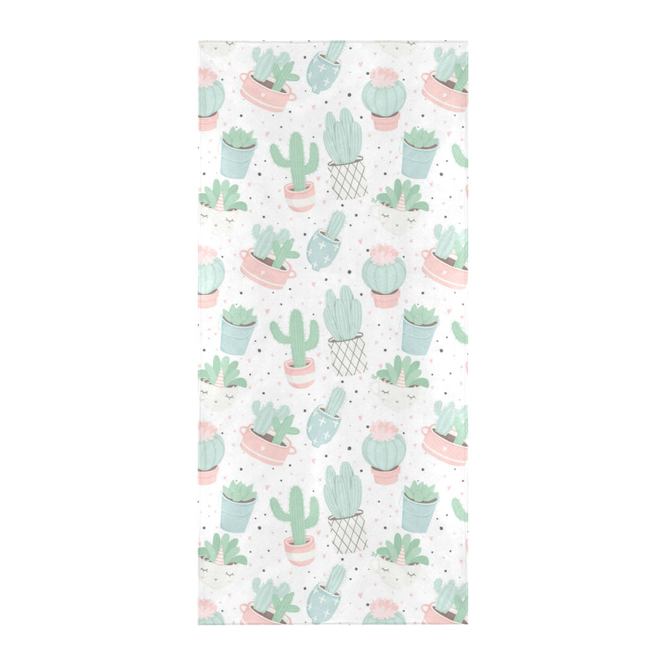 Pastel color cactus pattern Beach Towel