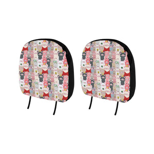 Pig Pattern Print Design 02 Car Headrest Cover