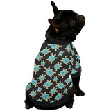 Sea turtle blue stone pattern All Over Print Pet Dog Round Neck Fuzzy Shirt
