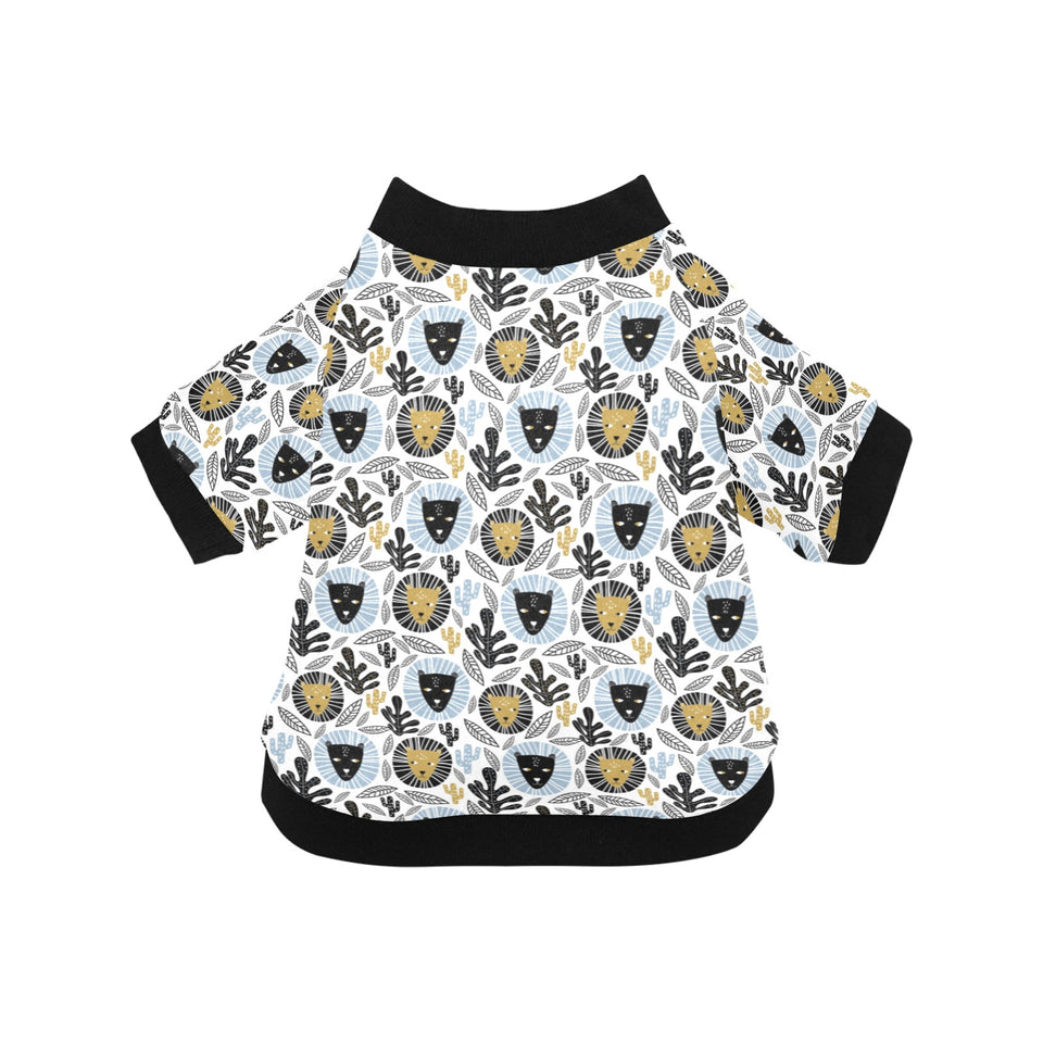 Lion Pattern Print Design 05 All Over Print Pet Dog Round Neck Fuzzy Shirt