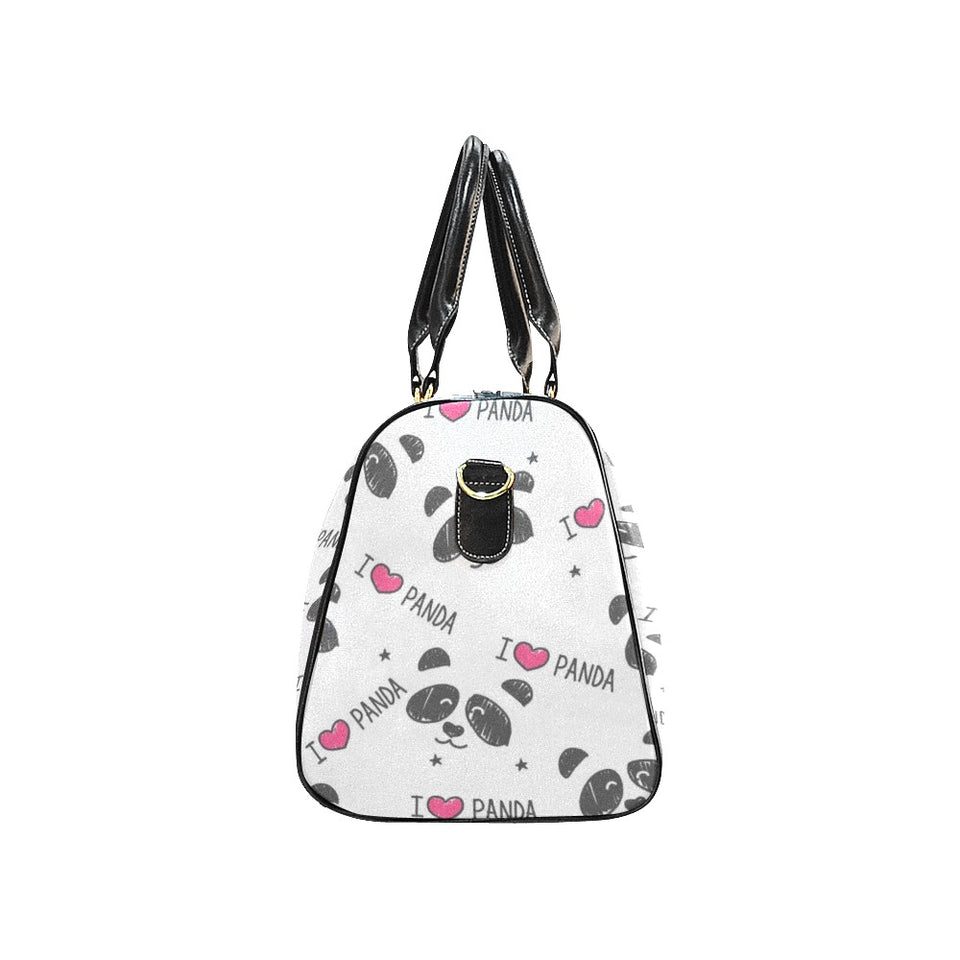 Hand Drawn faces of pandas pattern Travel Bag