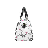Hand Drawn faces of pandas pattern Travel Bag