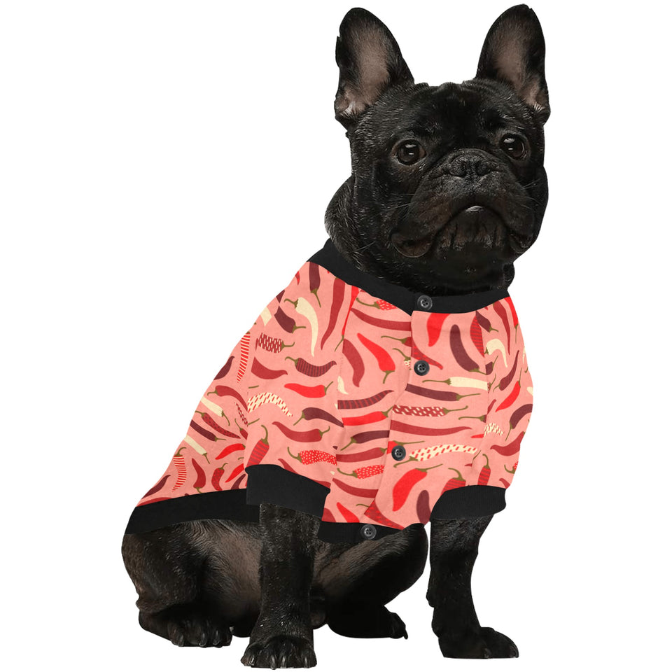 Beautiful Chili peppers pattern All Over Print Pet Dog Round Neck Fuzzy Shirt