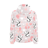 Cute panda ballon heart pattern Men's Padded Hooded Jacket