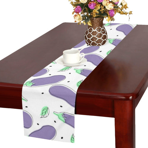 Eggplant Pattern Print Design 05 Table Runner