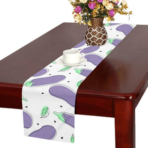 Eggplant Pattern Print Design 05 Table Runner