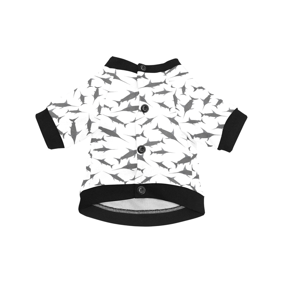 Swordfish Pattern Print Design 04 All Over Print Pet Dog Round Neck Fuzzy Shirt