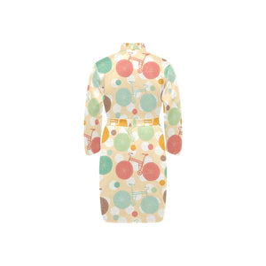 Bicycle Pattern Print Design 01 Men's Long Sleeve Belted Night Robe