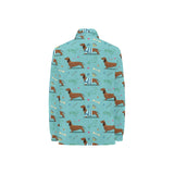 Dachshund decorative background Women's Long Sleeve Polo Shirt