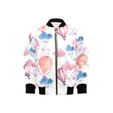 Watercolor air balloon cloud pattern Kids' Boys' Girls' Bomber Jacket