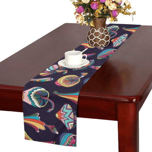 Colorful mushroom pattern Table Runner