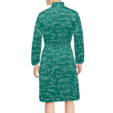 Math Pattern Print Design 01 Men's Long Sleeve Belted Night Robe