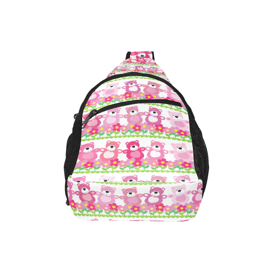 Teddy Bear Pattern Print Design 04 All Over Print Chest Bag