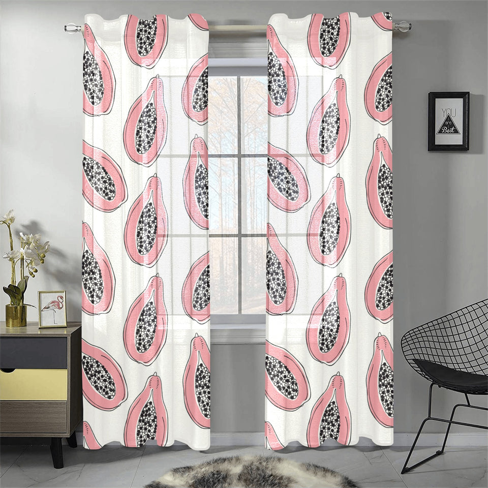 papaya pattern Gauze Curtain