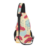 Red Bonsai gray sun japanese pattern All Over Print Chest Bag