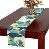 Toucan tropical leaves design pattern Table Runner