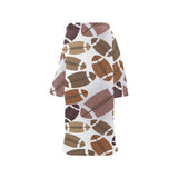 American football ball pattern Blanket Robe with Sleeves