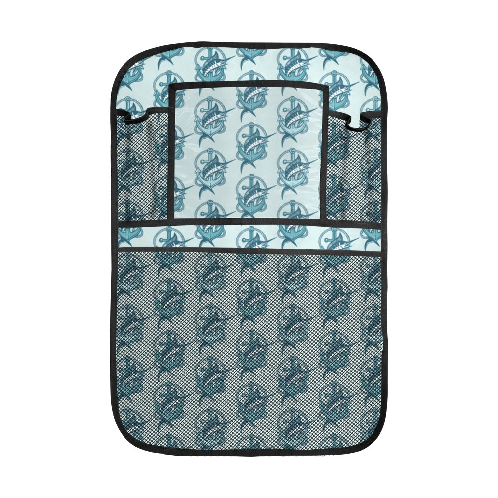 Swordfish Pattern Print Design 05 Car Seat Back Organizer