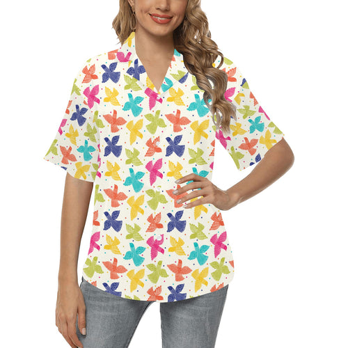 Pigeon Pattern Print Design 01 Women's All Over Print Hawaiian Shirt
