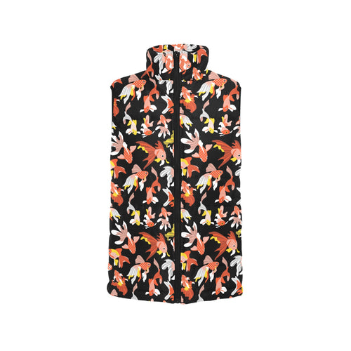 Goldfish Pattern Print Design 03 Women's Padded Vest