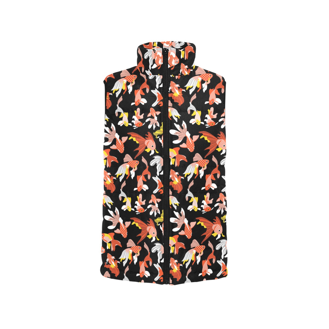 Goldfish Pattern Print Design 03 Women's Padded Vest