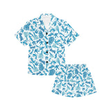 Coral Reef Pattern Print Design 01 Kids' Boys' Girls' V-Neck Short Pajama Set