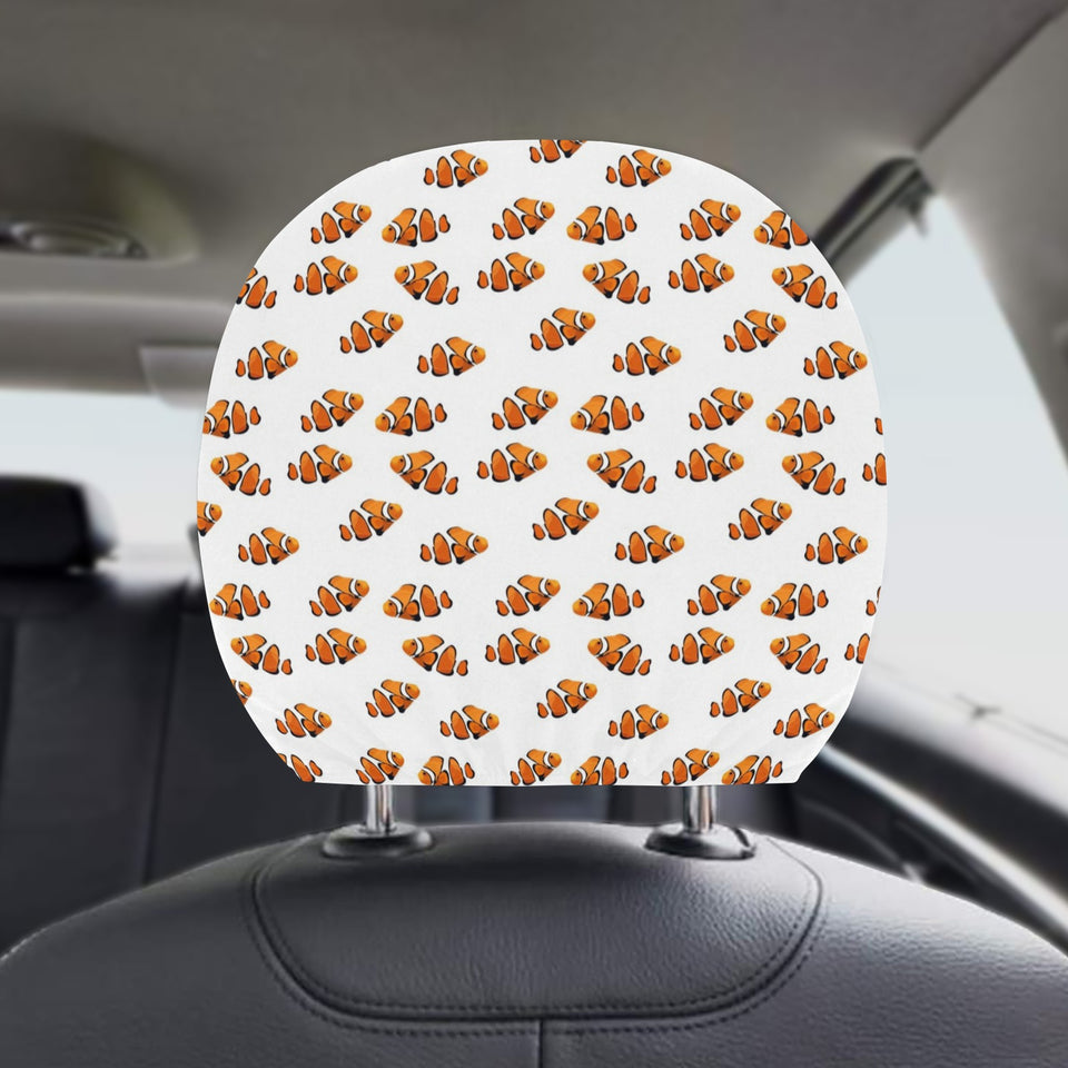 Clown Fish Pattern Print Design 03 Car Headrest Cover