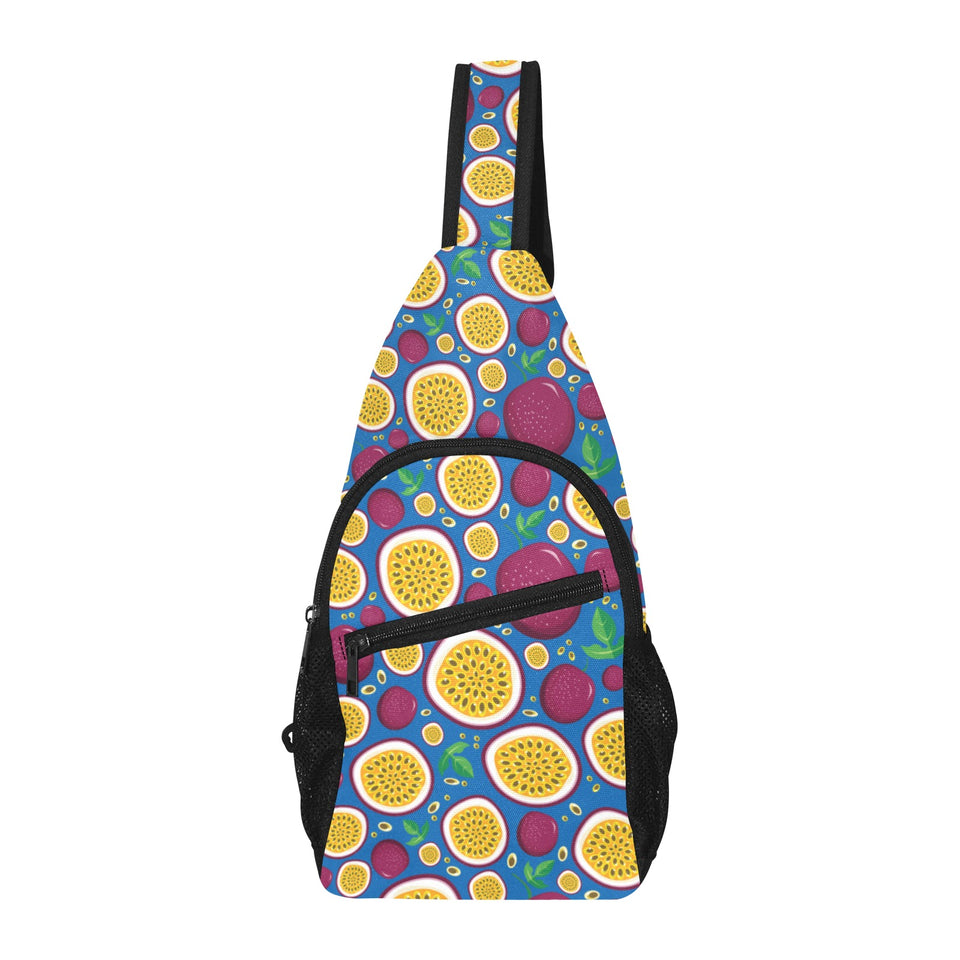 Passion fruit blue background All Over Print Chest Bag