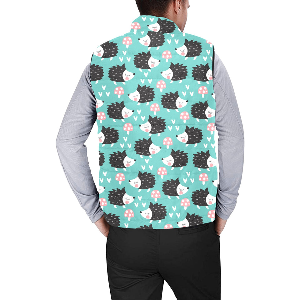 Hedgehog Pattern Print Design 03 Men's Padded Vest