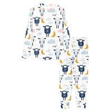 Cute sleeping sheep moon cloud pattern Women's All Over Print Pajama Set