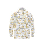 Golden Retriever Pattern Print Design 04 Men's Long Sleeve Polo Shirt