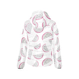 dragon fruit pattern Women's Padded Hooded Jacket