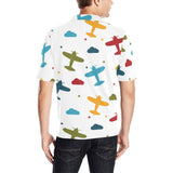 Airplane star cloud colorful Men's All Over Print Polo Shirt